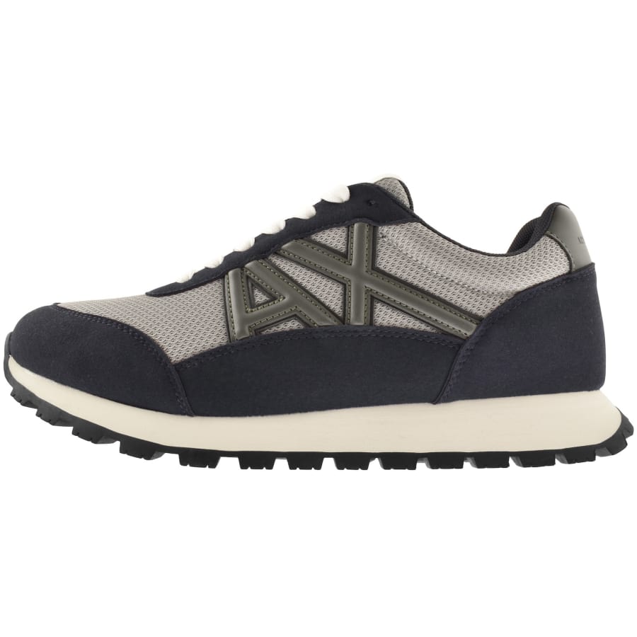 Armani Exchange Logo Trainers Navy | Mainline Menswear us